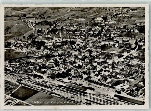 2800 Delémont Delsberg - Fliegeraufnahme Bahnhof