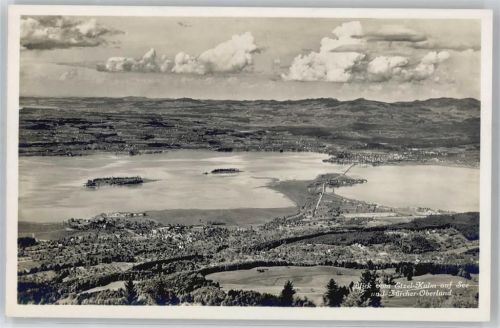 8835 Feusisberg - Blick vom Etzel-Kulm auf See und Züricher Oberland