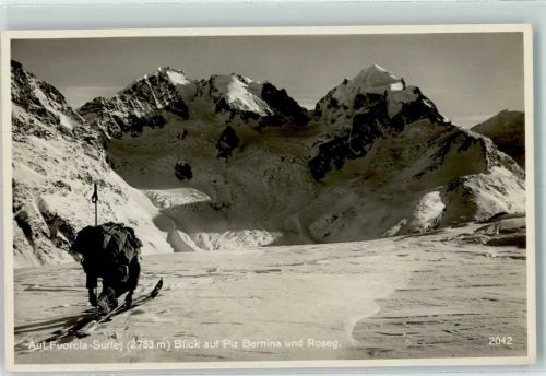 Fuorcla Surlej - Piz Bernina Rosegg Skifahrer