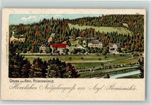 8487 Rämismühle 1903 Lithographie Asyl Remismühle - Neujahr