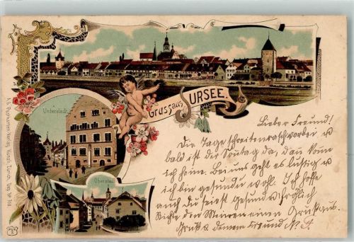 6210 Sursee 1902 Lithographie Unterstadt Oberstadt Engel Verlag Künzli Nr 758