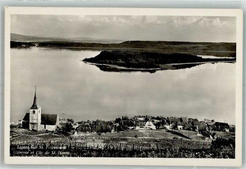 2514 Ligerz Gléresse Foto AK St. Peterinsel Kirche