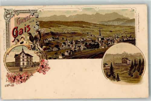 9056 Gais Lithographie Neues Schulhaus Verlag Künzli Nr 693