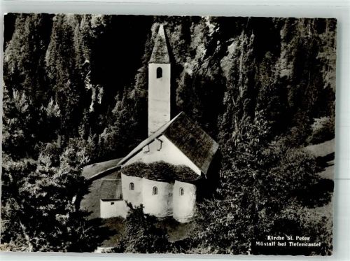 7450 Tiefencastel 1958 Foto AK Kirche St. Peter Müstail