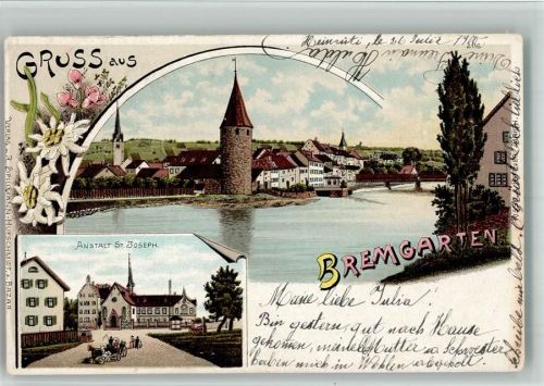 5620 Bremgarten AG 1900 BOAKC Lithographie Anstalt St. Joseph