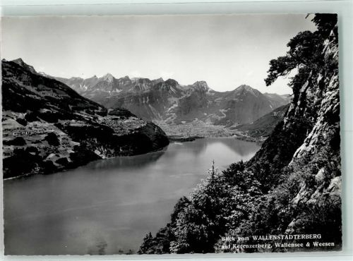 8872 Weesen - Blick vom Wallenstadterberg auf Kerenzerberg Wallensee