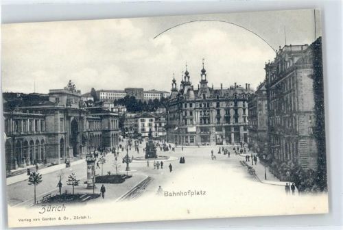 8000 Zürich - Bahnhofplatz, Bahnhof, Polytechnikum, Litfaßsäule