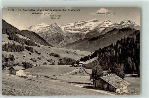 1862 La Comballaz Ormont-Dessous 1913 - vue sur la chaine des Diablerets