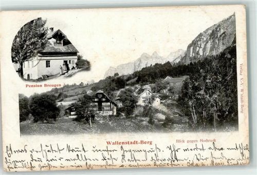 8881 Walenstadtberg 1902 - Pension Breugen Blick gegen Hochruck