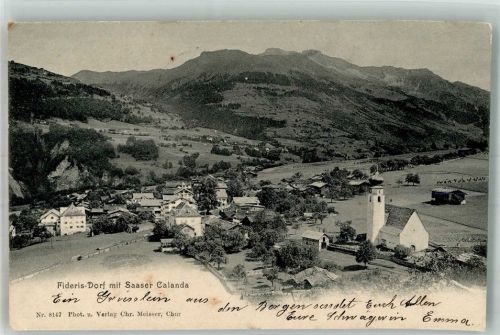 7235 Fideris 1903 Foto AK Kirche