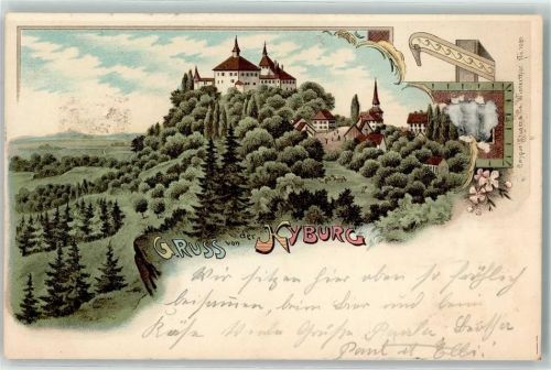 8314 Kyburg 1899 Gebrauchsspuren Schloss Kyburg Lithographie