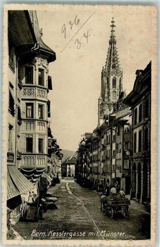 3000 Bern Berne - Münster Kesslergasse Pferdewagen