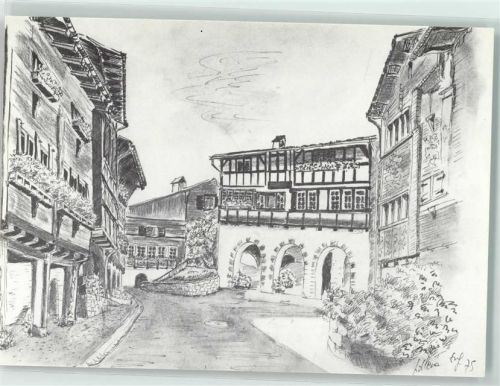 9470 Werdenberg Künstlerkarte Montaschinerhaus sign. E. Eng-Gambazzi