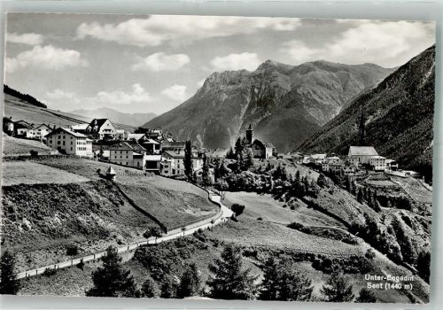 7554 Sent Foto AK Unter-Engadin