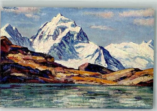 Bernina Künstlerkarte sign. Gos, F. Piz Bernina