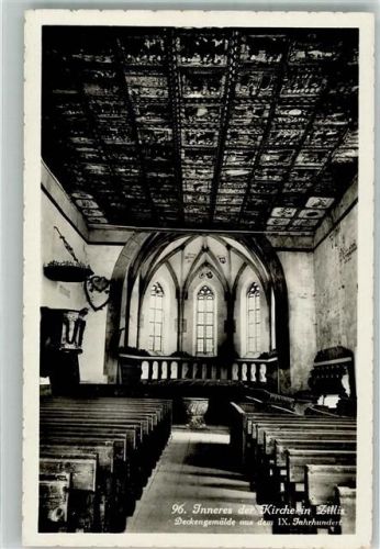 7432 Zillis-Reischen Foto AK Kirche innen