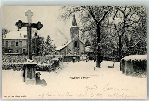 1218 Le Grand-Saconnex Saconnex - Kirche Kreuz Winter