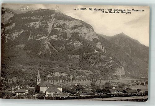1890 St-Maurice - Les Casernes Dents du Midi Dent de Morcle