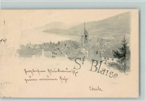 2072 St-Blaise 1898 Gebrauchsspuren Künstlerkarte AK