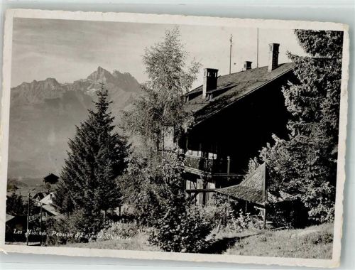 1885 Chesières Gebrauchsspuren Pension d´Enfants