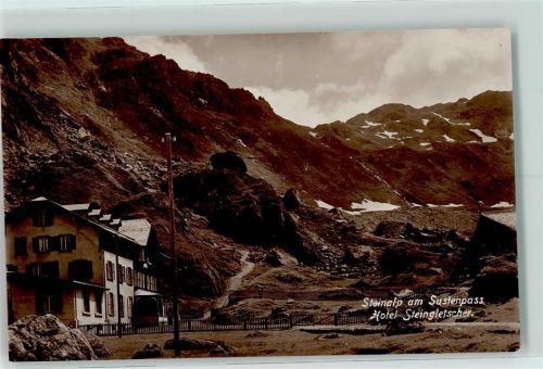 3863 Gadmen Gebrauchsspuren Steinalp am Sustenpass Hotel Steingletscher