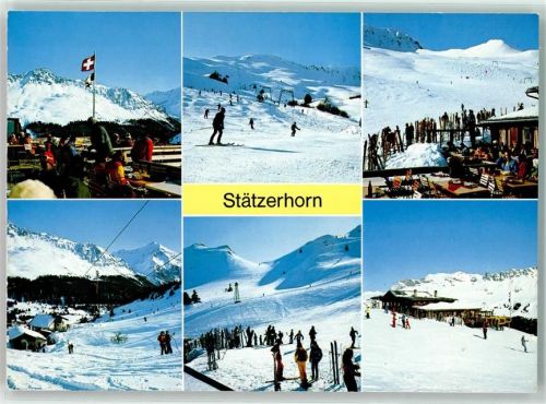 7075 Churwalden - Stätzerhorn Skilift Gasthaus Winter Skifahrer