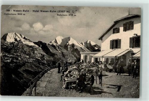 Niesen 1913 Gebrauchsspuren Terrasse Hotel Niesen Kulm Doldenhorn Balmhorn