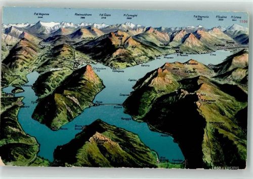 6906 Castagnola-Cassarate 1913 - Luganer See Vogelschau