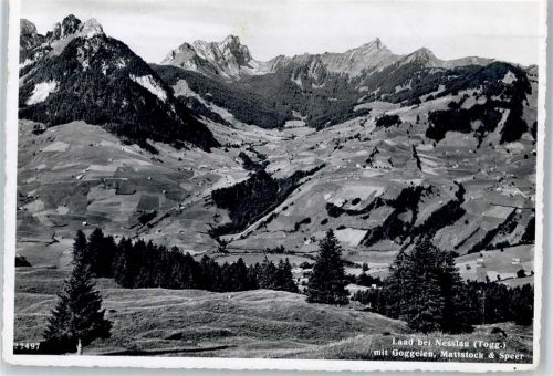 9650 Nesslau - Laad mit Blick mit Goggeien, Mattstock, Speer AKU1