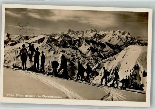 Titlis BE 1928 Winter Berneralpen Skiläufer