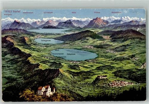 5600 Lenzburg 1925 Foto AK Vogelschau Seetal