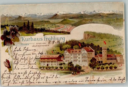 4448 Läufelfingen 1906 Lithographie Hotel Kurhaus Frohburg