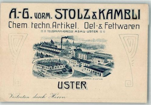 8610 Uster 1919 BOAKC Lithographie A.-G. vorm. Stolz u. Kambli