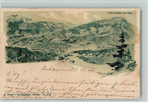 6410 Goldau 1902 Lithographie Gruss aus