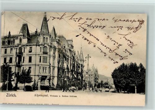 8000 Zürich 1903 - Alpenquai Weises u. Rotes Schloss