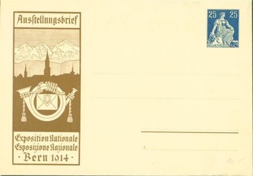 Bern Berne Ganzsache Ausstellungsbrief 1914 Phila Schweiz KEINE AK