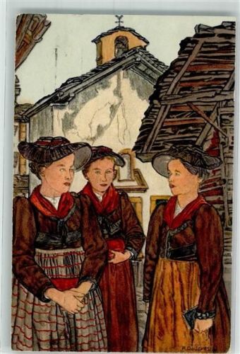 Dorfkirche im Wallis Tracht