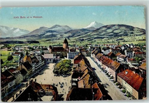 1630 Bulle Gebrauchsspuren Fliegeraufnahme Moleson