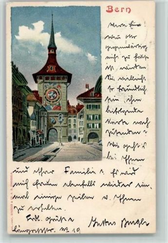 3000 Bern Berne 1899 Künstlerkarte Zeitglockenturm