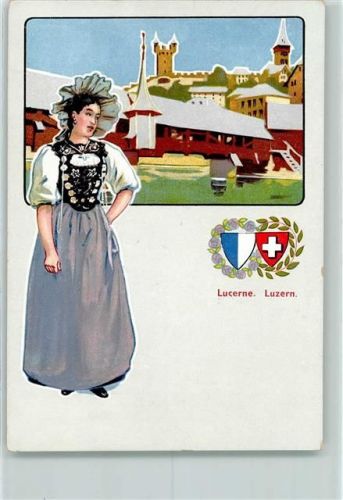 6000 Luzern Lucerne - Frau in Tracht
