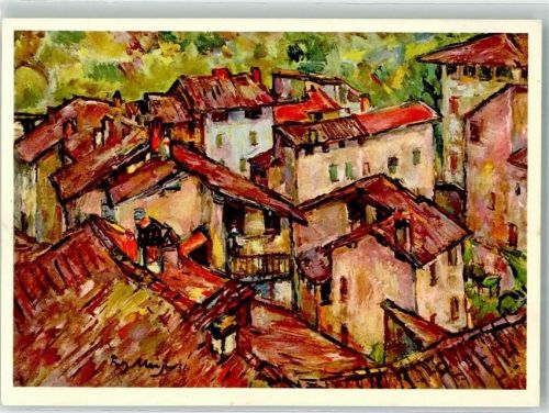 6978 Gandria Künstlerkarte sign. Meijer Tessiner Haus