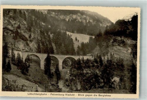 3917 Goppenstein Foto AK Felsenburg-Viadukt Lötschbergbahn