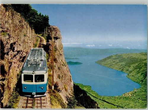 Rigi Kulm Foto AK Zahnradbahn Arth-Rigi-Bahn Kräbelwand