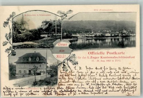 6300 Zug Zugo 1902 Foto AK Kantonal- Schützenfest Koller- Mühle Schießstand Schützenhaus