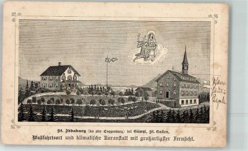 9533 Kirchberg SG KEINE AK Kurhaus St. Iddaburg Lithographie Informationskarte