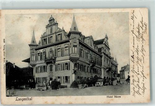 4900 Langenthal 1908 Gebrauchsspuren Hotel Bären