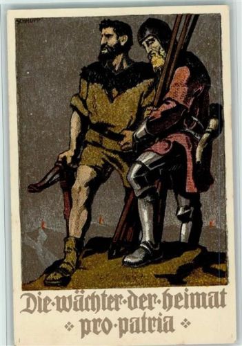 Die Wächterder Heimat 1910 - sehr gute Erhaltung Bundesfeier Ganzsachen Schweiz Künstlerkarte