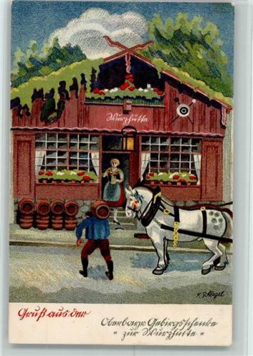 8000 Zürich - Oberbayr. Gebirgsschenke Zur Wurzlhütte sign. K.Schlegel