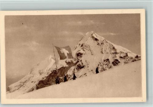 3801 Jungfraujoch - Station Jungfraujoch mit Mönch und Eiger Wappen