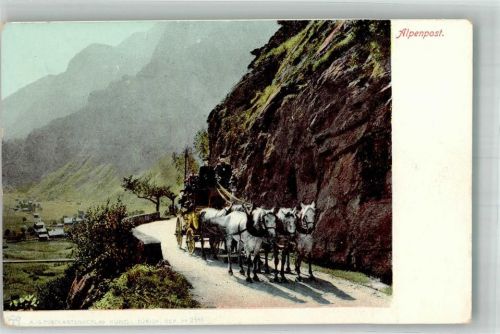 Postkutsche Alpenpost Verlag Künzli Dep. 3541 Postkutsche Schweiz 1900